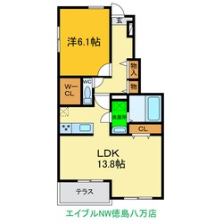 カーサ八万Ⅱの物件間取画像